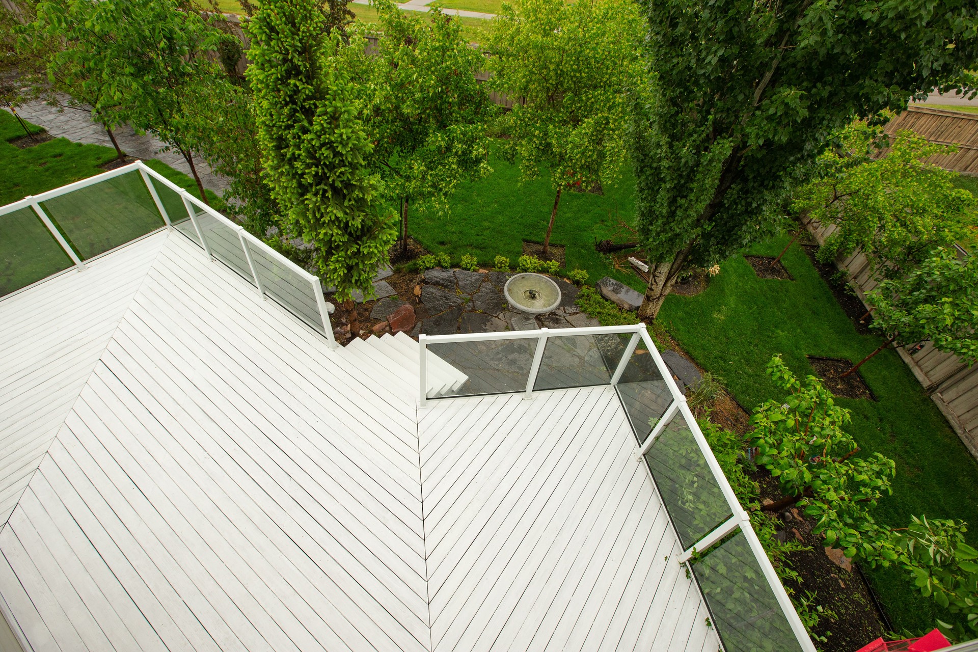 Freshly painted patio deck